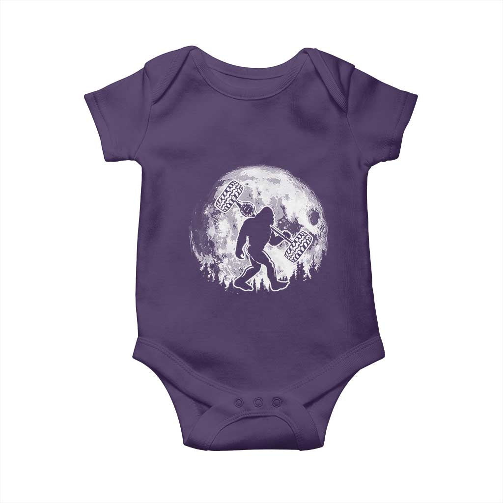 Funny Bigfoot Offroad Car Night Stroll Adventure Baby Onesie TS11 Purple Print Your Wear