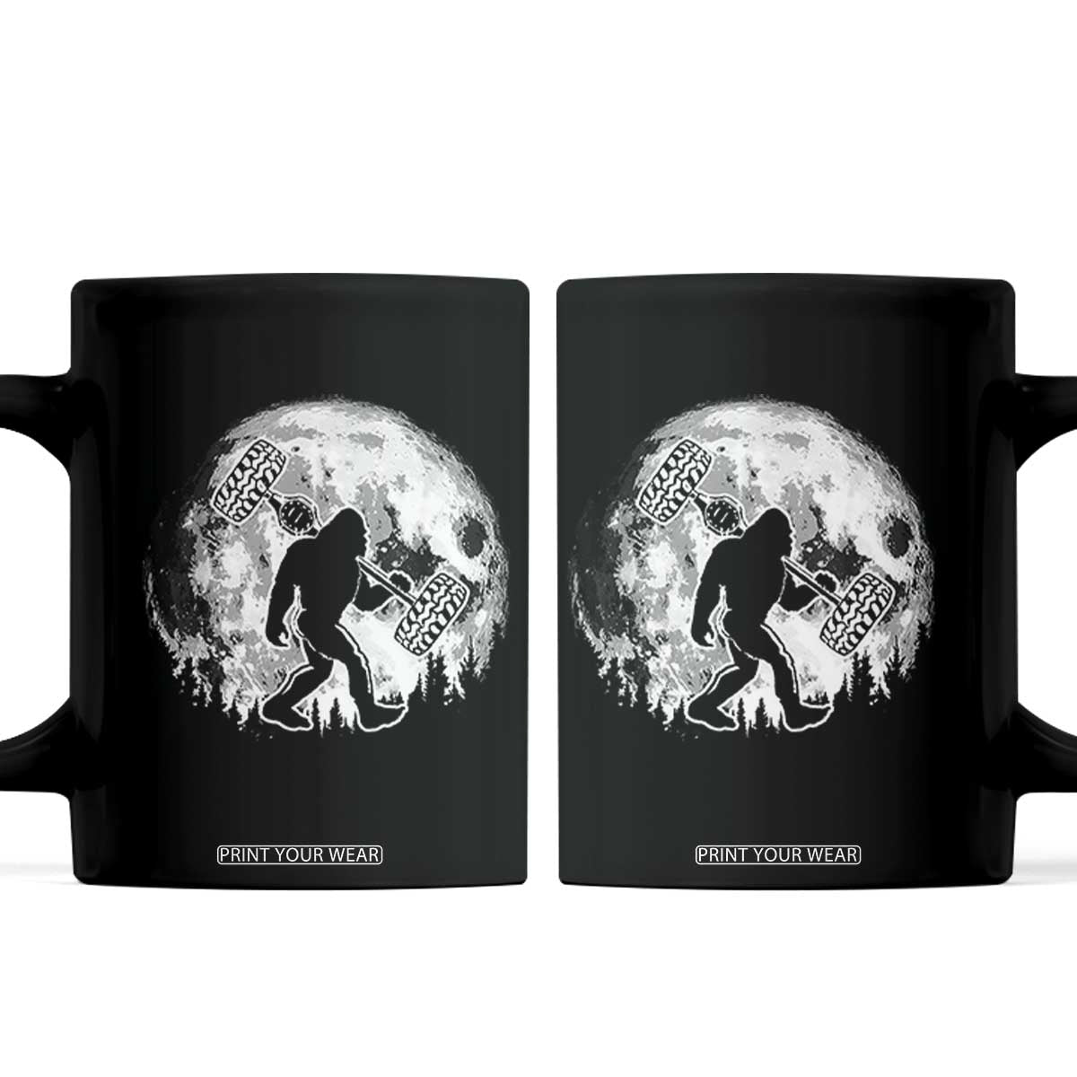 Funny Bigfoot Offroad Car Night Stroll Adventure Coffee Mug TS11 Black Print Your Wear