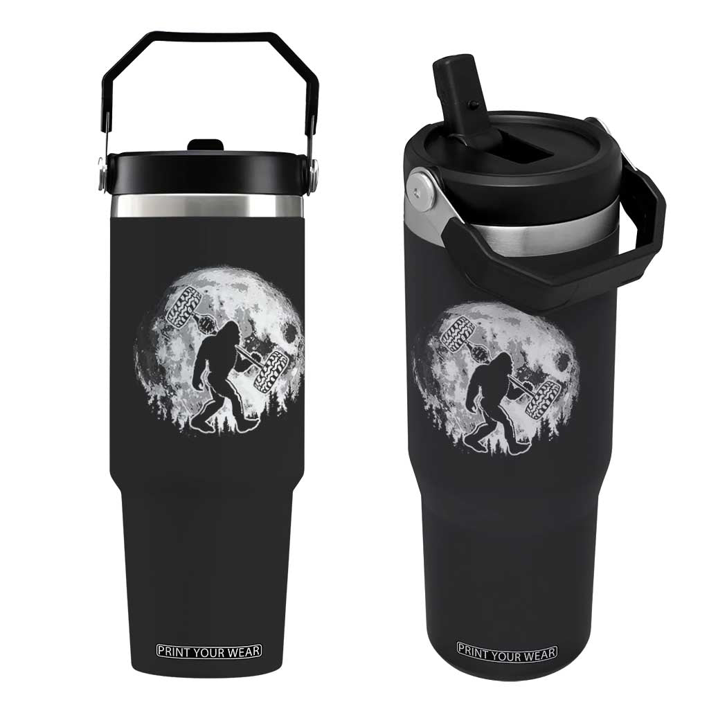 Funny Bigfoot Offroad Car Night Stroll Adventure Flip Straw Tumbler TS11 One Size: 30 oz Black Print Your Wear