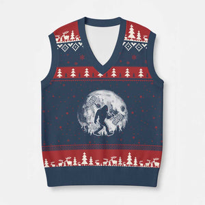 Funny Bigfoot Offroad Car Night Stroll Adventure V-Neck Knit Sweater Vest TS11 Navy Red Print Your Wear