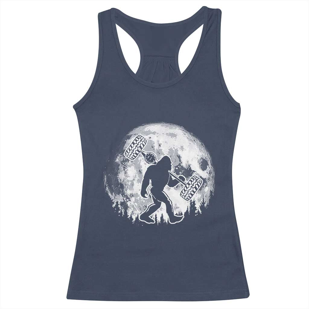 Funny Bigfoot Offroad Car Night Stroll Adventure Racerback Tank Top TS11 Navy Print Your Wear