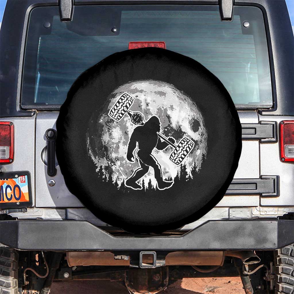 Funny Bigfoot Offroad Car Night Stroll Adventure Spare Tire Cover TS11 No hole Black Print Your Wear