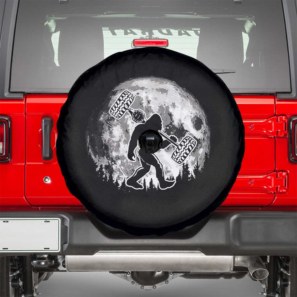Funny Bigfoot Offroad Car Night Stroll Adventure Spare Tire Cover TS11 Black Print Your Wear