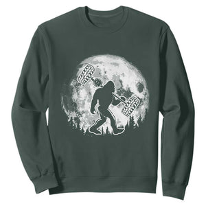 Funny Bigfoot Offroad Car Night Stroll Adventure Sweatshirt TS11 Dark Forest Green Print Your Wear