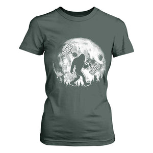 Funny Bigfoot Offroad Car Night Stroll Adventure T Shirt For Women TS11 Dark Forest Green Print Your Wear