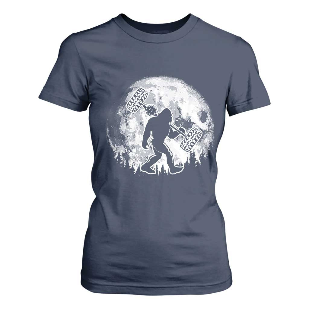 Funny Bigfoot Offroad Car Night Stroll Adventure T Shirt For Women TS11 Navy Print Your Wear