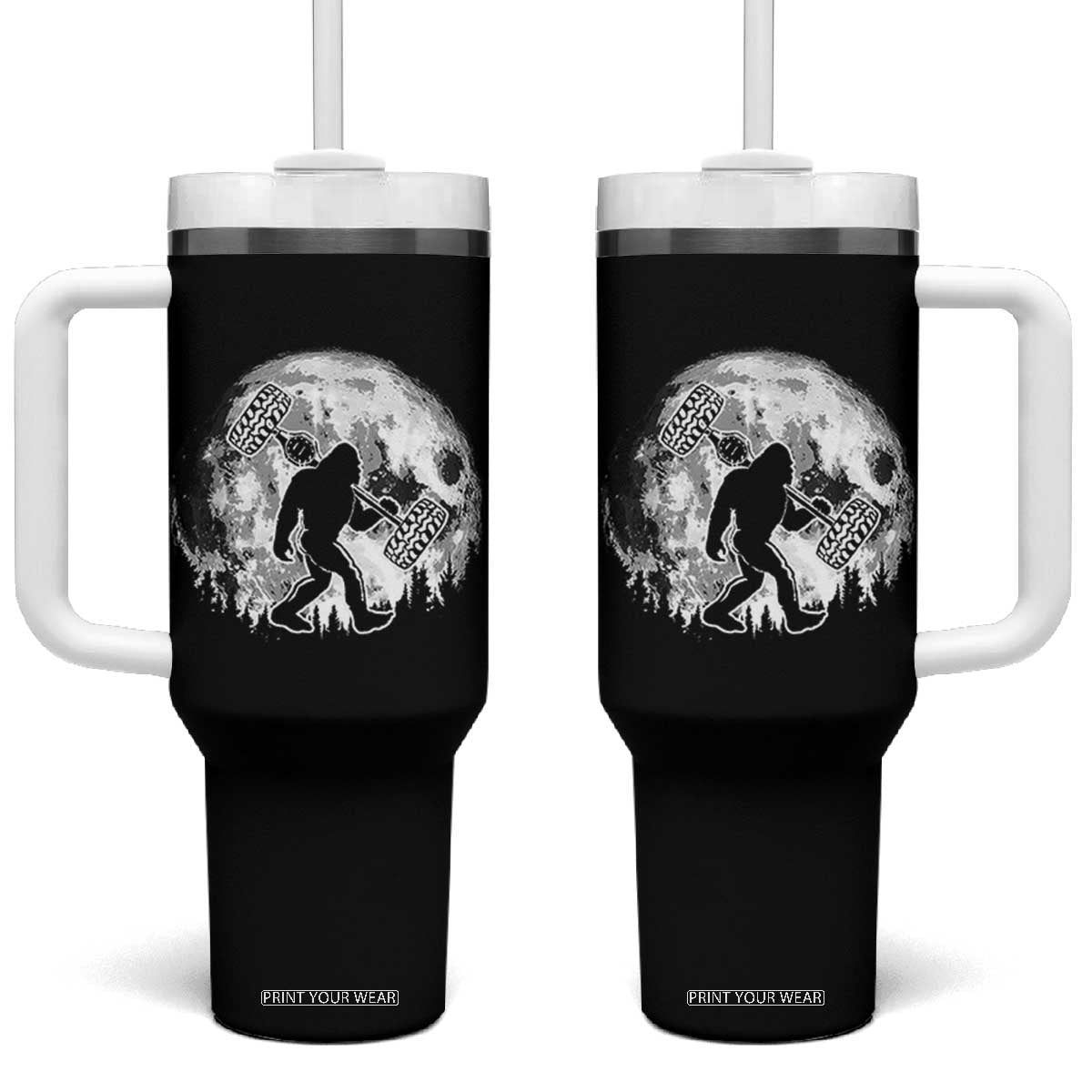 Funny Bigfoot Offroad Car Night Stroll Adventure Tumbler With Handle TS11 One Size: 40 oz Black Print Your Wear