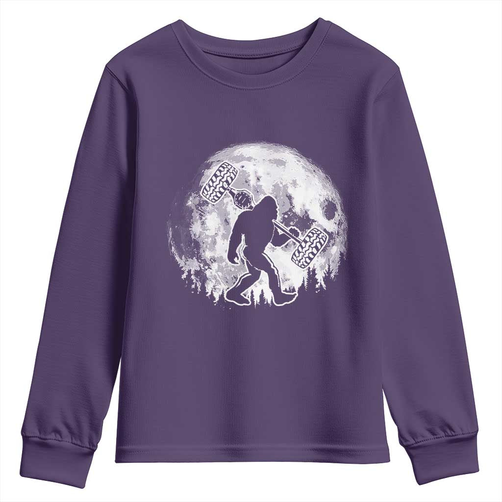 Funny Bigfoot Offroad Car Night Stroll Adventure Youth Sweatshirt TS11 Purple Print Your Wear