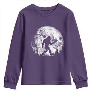 Funny Bigfoot Offroad Car Night Stroll Adventure Youth Sweatshirt TS11 Purple Print Your Wear