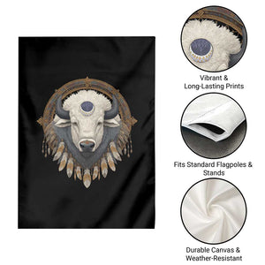 Native American White Buffalo And Eagle Feathers Garden Flag TS11 Print Your Wear