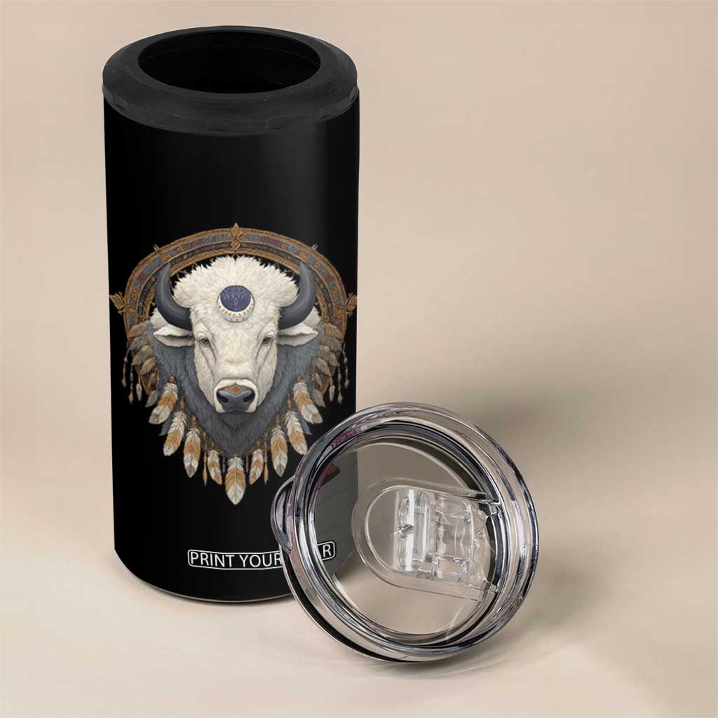 Native American White Buffalo And Eagle Feathers 4 in 1 Can Cooler Tumbler TS11 Print Your Wear