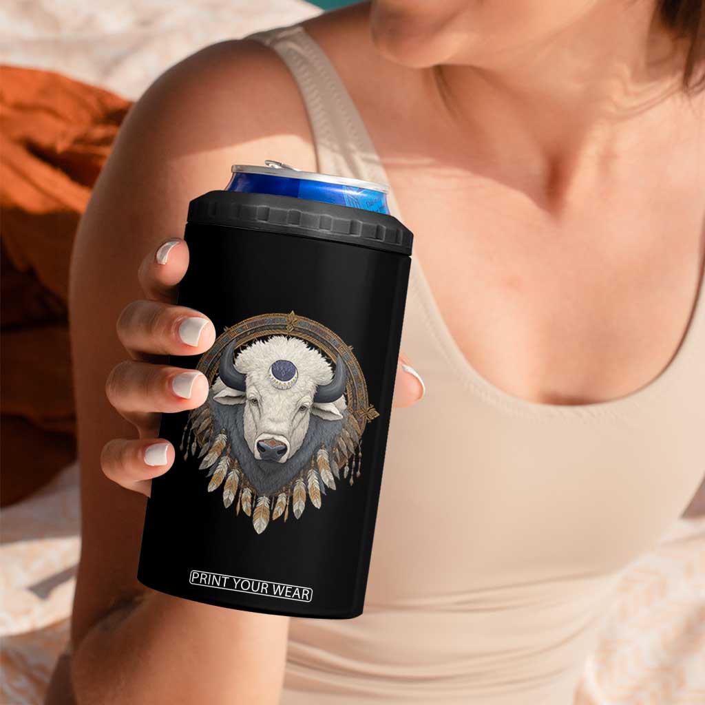 Native American White Buffalo And Eagle Feathers 4 in 1 Can Cooler Tumbler TS11 Print Your Wear