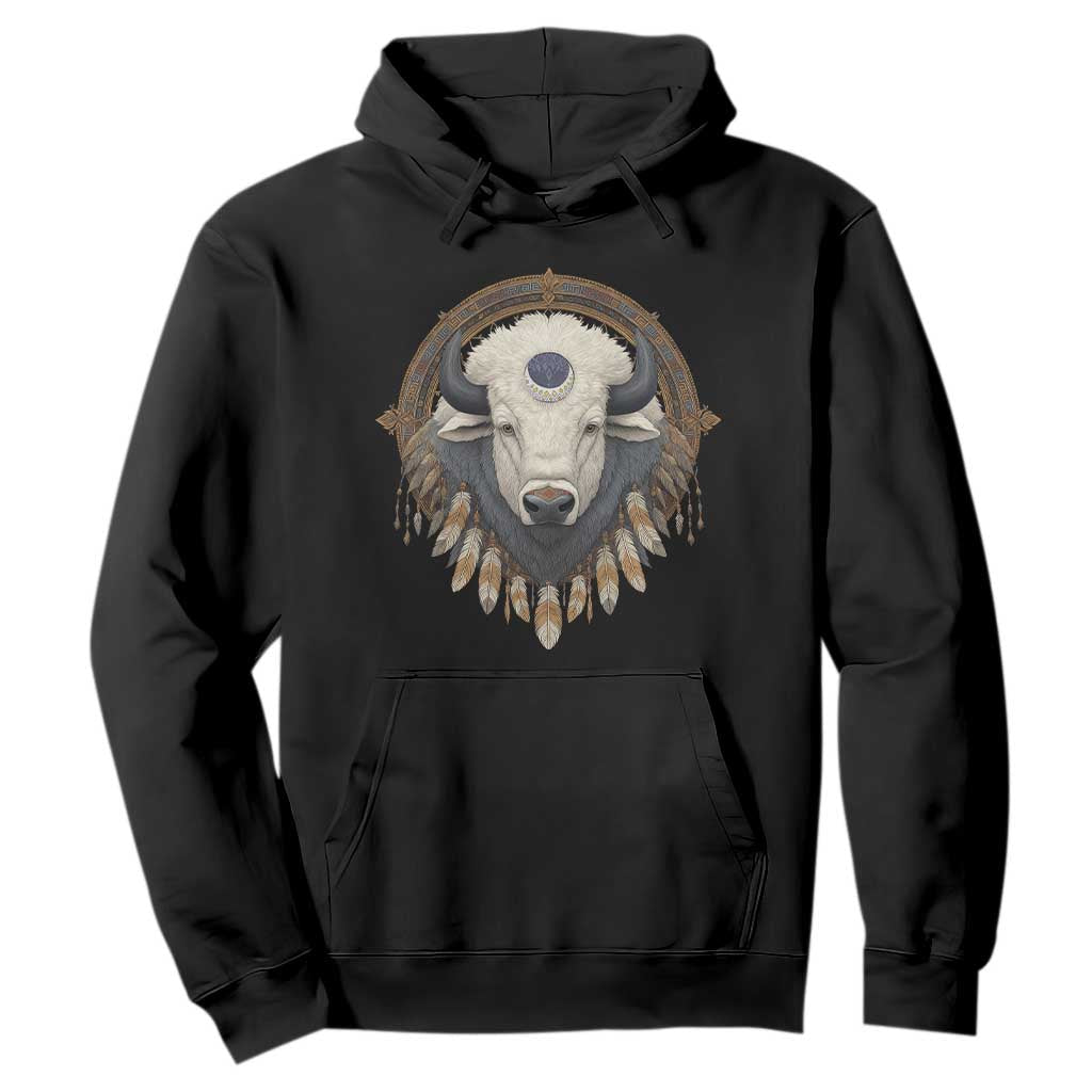 Native American White Buffalo And Eagle Feathers Hoodie TS11 Black Print Your Wear