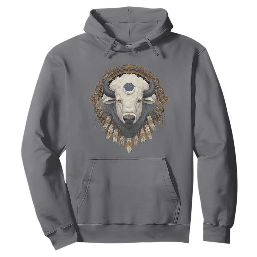 Native American White Buffalo And Eagle Feathers Hoodie TS11 Charcoal Print Your Wear