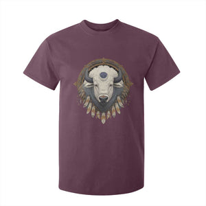 Native American White Buffalo And Eagle Feathers T Shirt For Kid TS11 Maroon Print Your Wear