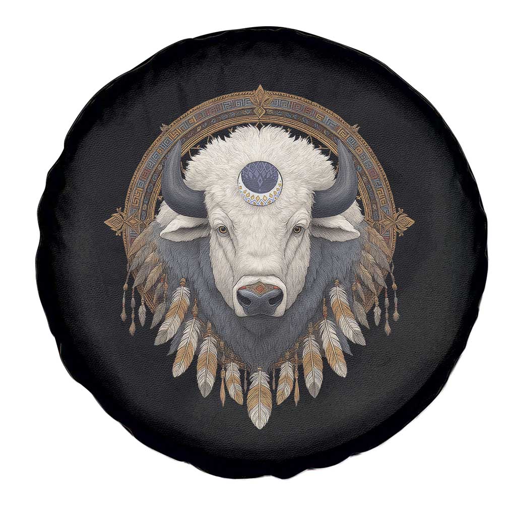 Native American White Buffalo And Eagle Feathers Spare Tire Cover TS11 Print Your Wear