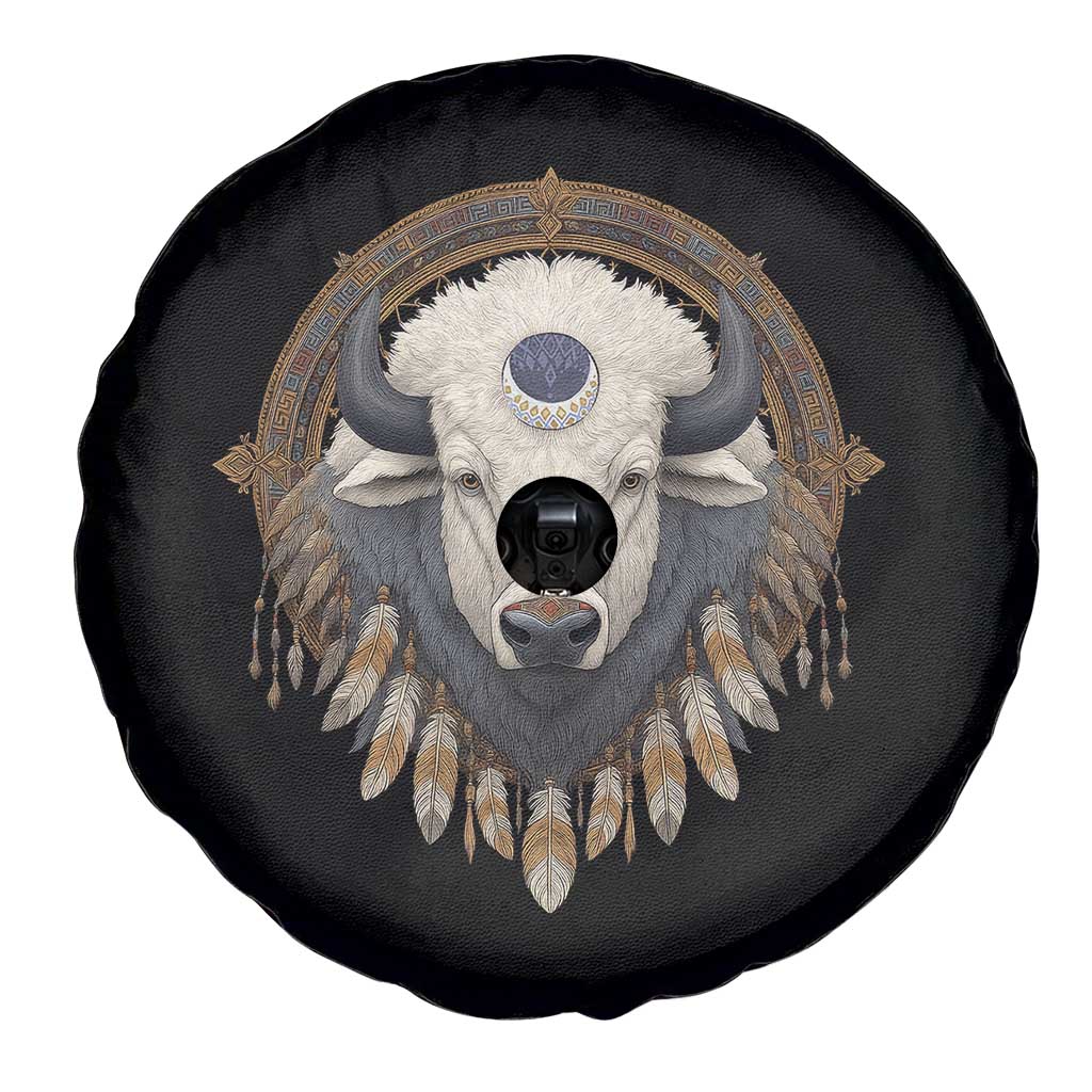 Native American White Buffalo And Eagle Feathers Spare Tire Cover TS11 Print Your Wear