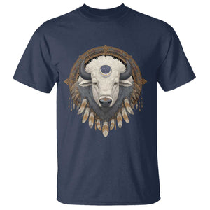 Native American White Buffalo And Eagle Feathers T Shirt TS11 Navy Print Your Wear