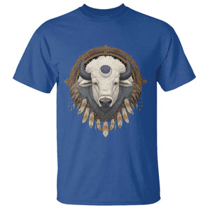 Native American White Buffalo And Eagle Feathers T Shirt TS11 Royal Blue Print Your Wear