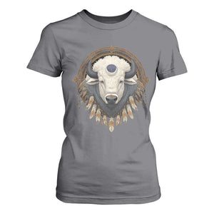 Native American White Buffalo And Eagle Feathers T Shirt For Women TS11 Charcoal Print Your Wear