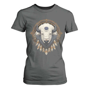 Native American White Buffalo And Eagle Feathers T Shirt For Women TS11 Dark Heather Print Your Wear