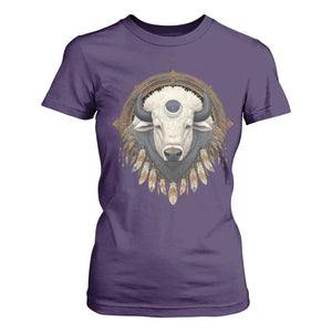 Native American White Buffalo And Eagle Feathers T Shirt For Women TS11 Purple Print Your Wear