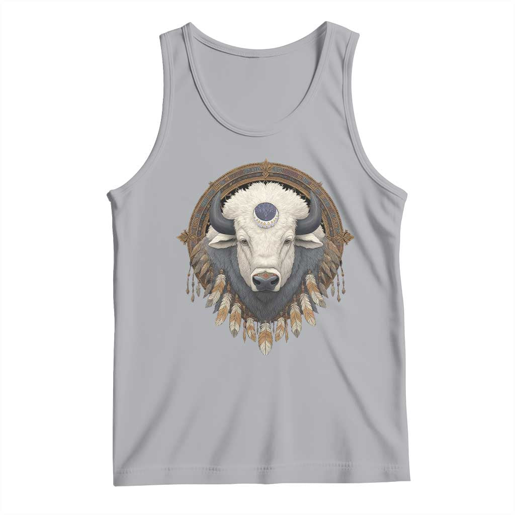 Native American White Buffalo And Eagle Feathers Tank Top TS11 Athletic Heather Print Your Wear