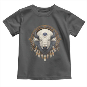 Native American White Buffalo And Eagle Feathers Toddler T Shirt TS11 Dark Heather Print Your Wear