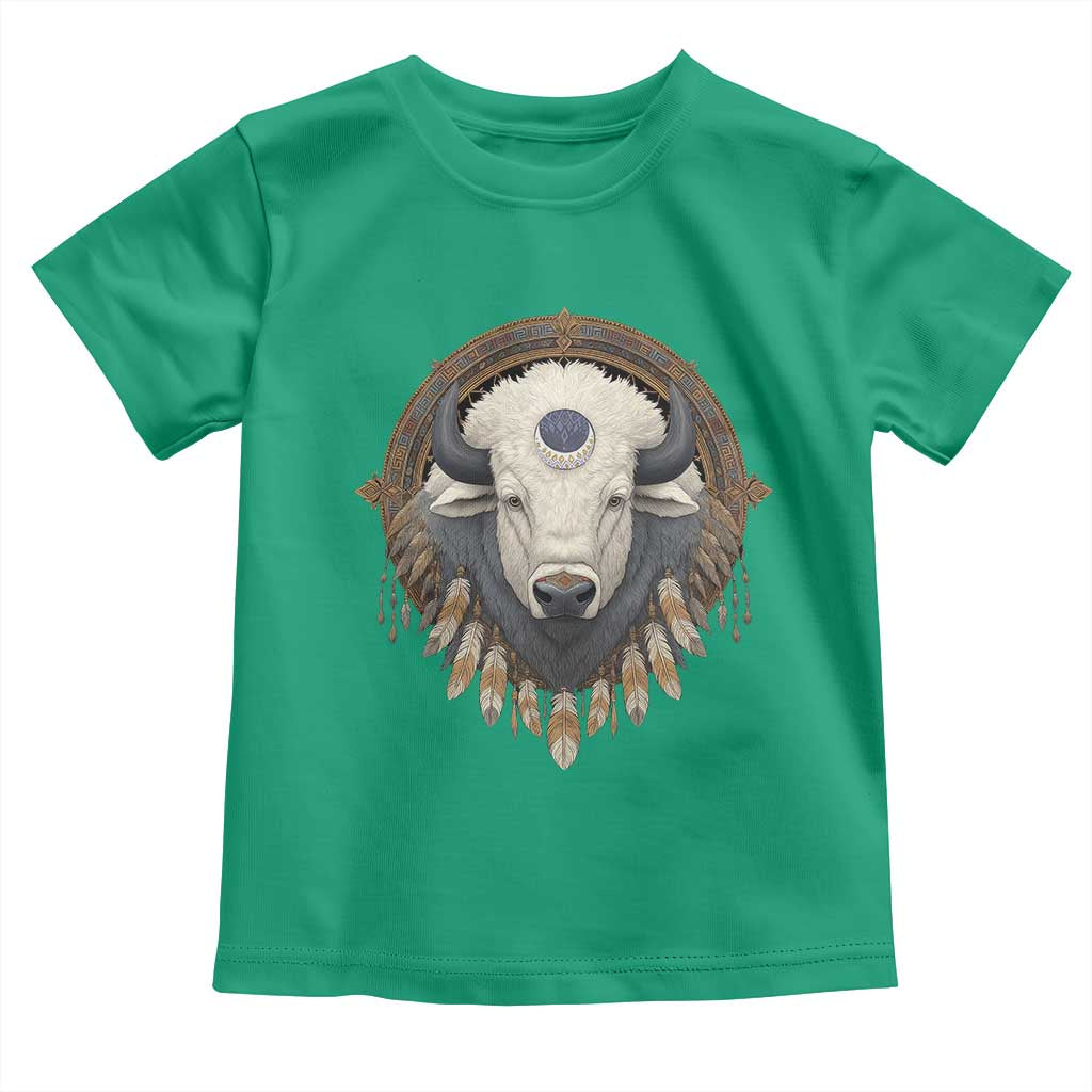 Native American White Buffalo And Eagle Feathers Toddler T Shirt TS11 Irish Green Print Your Wear