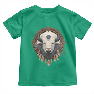 Native American White Buffalo And Eagle Feathers Toddler T Shirt TS11 Irish Green Print Your Wear