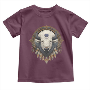 Native American White Buffalo And Eagle Feathers Toddler T Shirt TS11 Maroon Print Your Wear