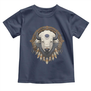 Native American White Buffalo And Eagle Feathers Toddler T Shirt TS11 Navy Print Your Wear