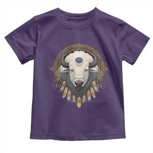 Native American White Buffalo And Eagle Feathers Toddler T Shirt TS11 Purple Print Your Wear