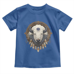 Native American White Buffalo And Eagle Feathers Toddler T Shirt TS11 Royal Blue Print Your Wear