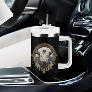 Native American White Buffalo And Eagle Feathers Tumbler With Handle TS11 Print Your Wear