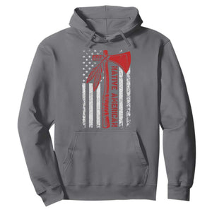 Native American Tomahawk Vintage USA Flag Tribal Tradition Hoodie TS11 Charcoal Print Your Wear