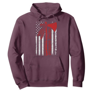 Native American Tomahawk Vintage USA Flag Tribal Tradition Hoodie TS11 Maroon Print Your Wear