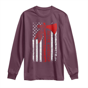 Native American Tomahawk Vintage USA Flag Tribal Tradition Long Sleeve Shirt TS11 Maroon Print Your Wear