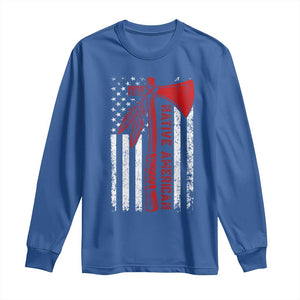 Native American Tomahawk Vintage USA Flag Tribal Tradition Long Sleeve Shirt TS11 Royal Blue Print Your Wear