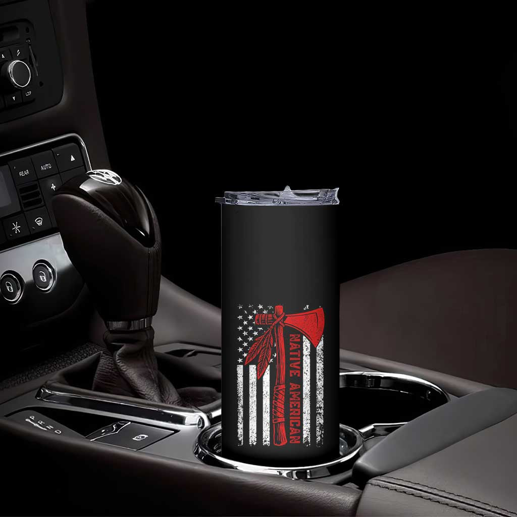Native American Tomahawk Vintage USA Flag Tribal Tradition Skinny Tumbler TS11 Print Your Wear