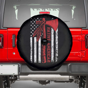 Native American Tomahawk Vintage USA Flag Tribal Tradition Spare Tire Cover TS11 Black Print Your Wear