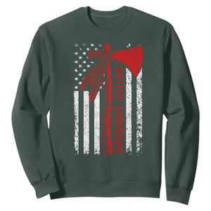 Native American Tomahawk Vintage USA Flag Tribal Tradition Sweatshirt TS11 Dark Forest Green Print Your Wear