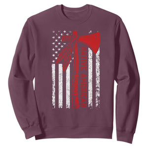 Native American Tomahawk Vintage USA Flag Tribal Tradition Sweatshirt TS11 Maroon Print Your Wear