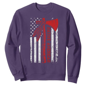 Native American Tomahawk Vintage USA Flag Tribal Tradition Sweatshirt TS11 Purple Print Your Wear