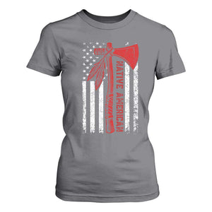 Native American Tomahawk Vintage USA Flag Tribal Tradition T Shirt For Women TS11 Charcoal Print Your Wear