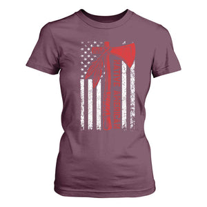 Native American Tomahawk Vintage USA Flag Tribal Tradition T Shirt For Women TS11 Maroon Print Your Wear