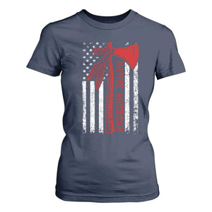 Native American Tomahawk Vintage USA Flag Tribal Tradition T Shirt For Women TS11 Navy Print Your Wear