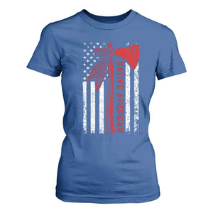 Native American Tomahawk Vintage USA Flag Tribal Tradition T Shirt For Women TS11 Royal Blue Print Your Wear