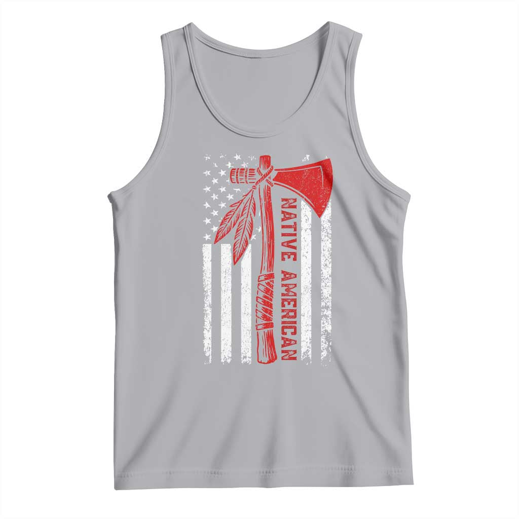 Native American Tomahawk Vintage USA Flag Tribal Tradition Tank Top TS11 Athletic Heather Print Your Wear