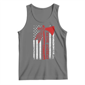 Native American Tomahawk Vintage USA Flag Tribal Tradition Tank Top TS11 Black Heather Print Your Wear